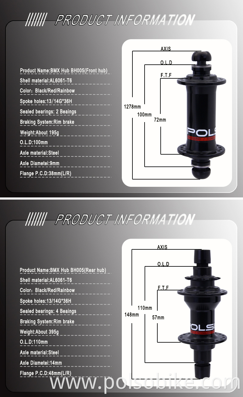 BMX HUB WITH 4 NBK BEARING